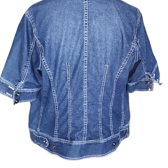 Coldwater Creek Short Sleeve Jean Shirt or Jacket Size 14 - Picture 5 of 6